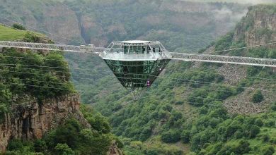 New tourist attraction in Georgia: a diamond-shaped glass bridge
