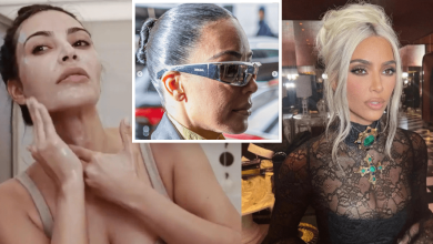 Without makeup, Kim Kardashian shows real skin texture