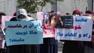 Women protest outside Iranian embassy in Afghanistan over killing of Mahsa Amini