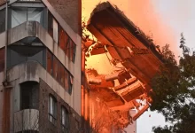 Sydney- A spectacular fire wreaks havoc on a seven-story building!
