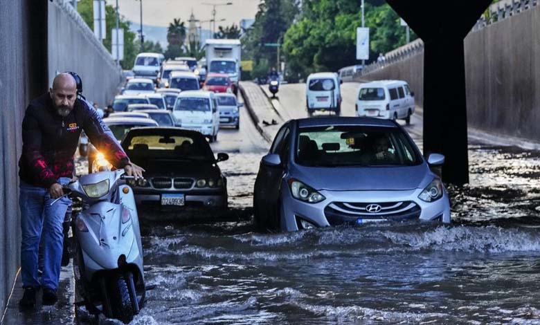 In the first rainfall... Beirut roads face destructive flooding... Details