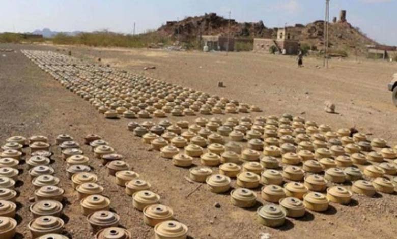 Planted by the Houthi Militia... Disarmament of approximately 3,000 mines, ammunition, and explosive devices in one month