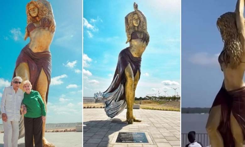 A statue of Shakira was unveiled on Tuesday in her hometown of Barranquilla, Colombia 