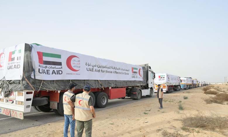 During 55 days... 129 planes and 121 trucks of aid from the UAE to Gaza