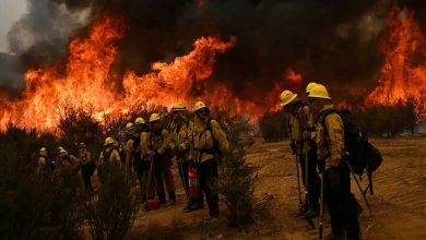 Fires rage near Los Angeles, destroying dozens of homes