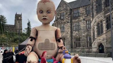 Giant "Scary" Doll Shocks Residents in Rochdale, UK 