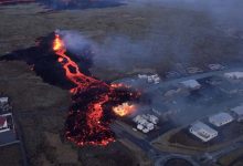 Volcanic Eruption Covers Parking Lot at Iceland Resort