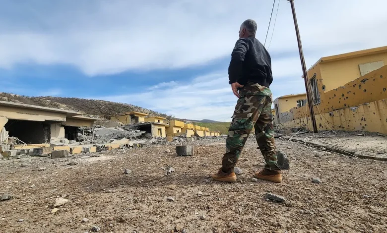 Corps des gardiens de la révolution islamique strikes a camp of a Kurdish opposition party in Erbil