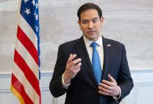 No escape: Rubio threatens the failed state as the Nimitz reinforces the blockade