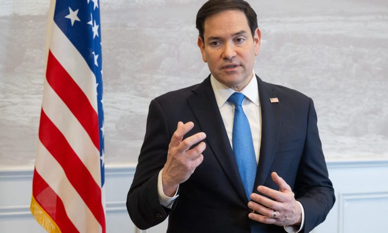 No escape: Rubio threatens the failed state as the Nimitz reinforces the blockade