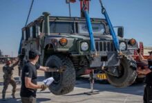 The First Vehicles of the International Force Arrive Near Gaza