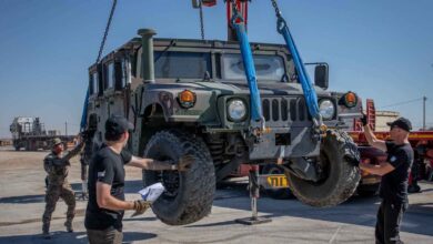 The First Vehicles of the International Force Arrive Near Gaza